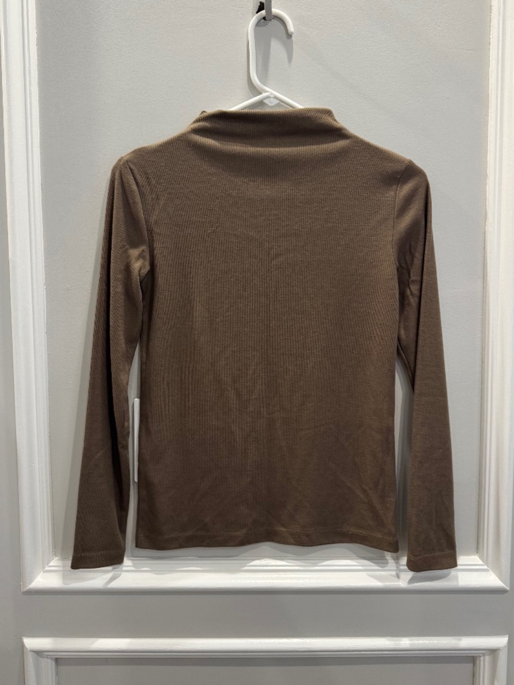 ZARA Olive Brown Mock Neck Long Sleeve Top Size S